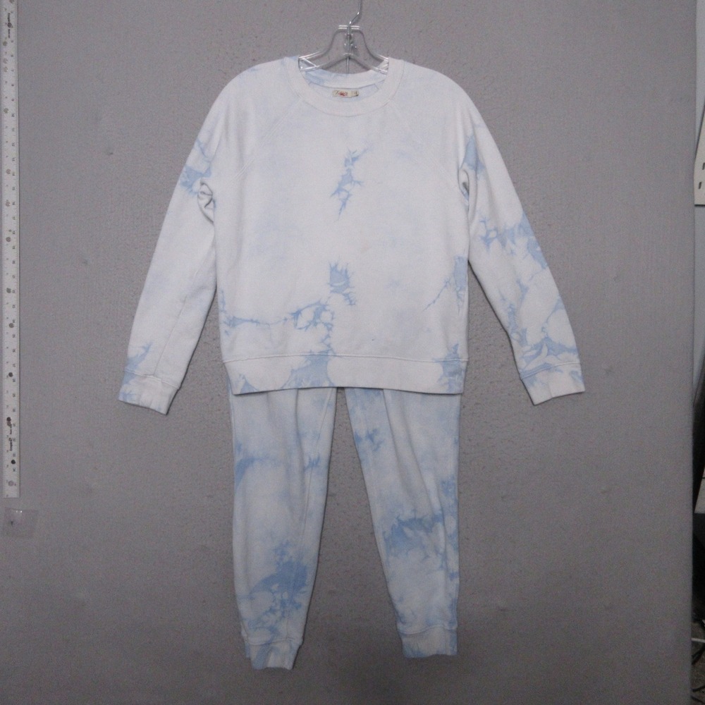 Faherty Sweat Set Women Small Blue Tie‎ Dye Joggers Sweatshirt Travel Comfort